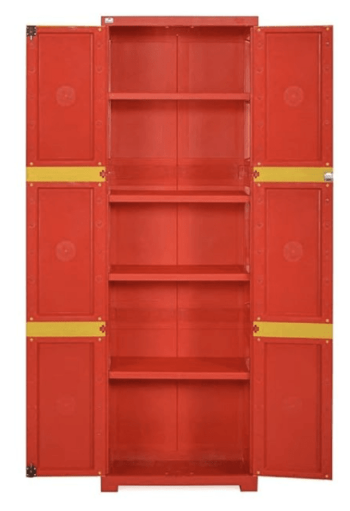 Nilkamal Plastic Mini Large Storage Cabinet (Bright Red and Yellow) - Image 3